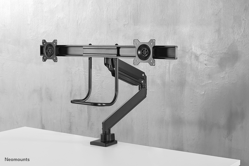 Neomounts NM-D775DXBLACK Monitor arm 10-32" - gas spring - Topfix - 180°-stop